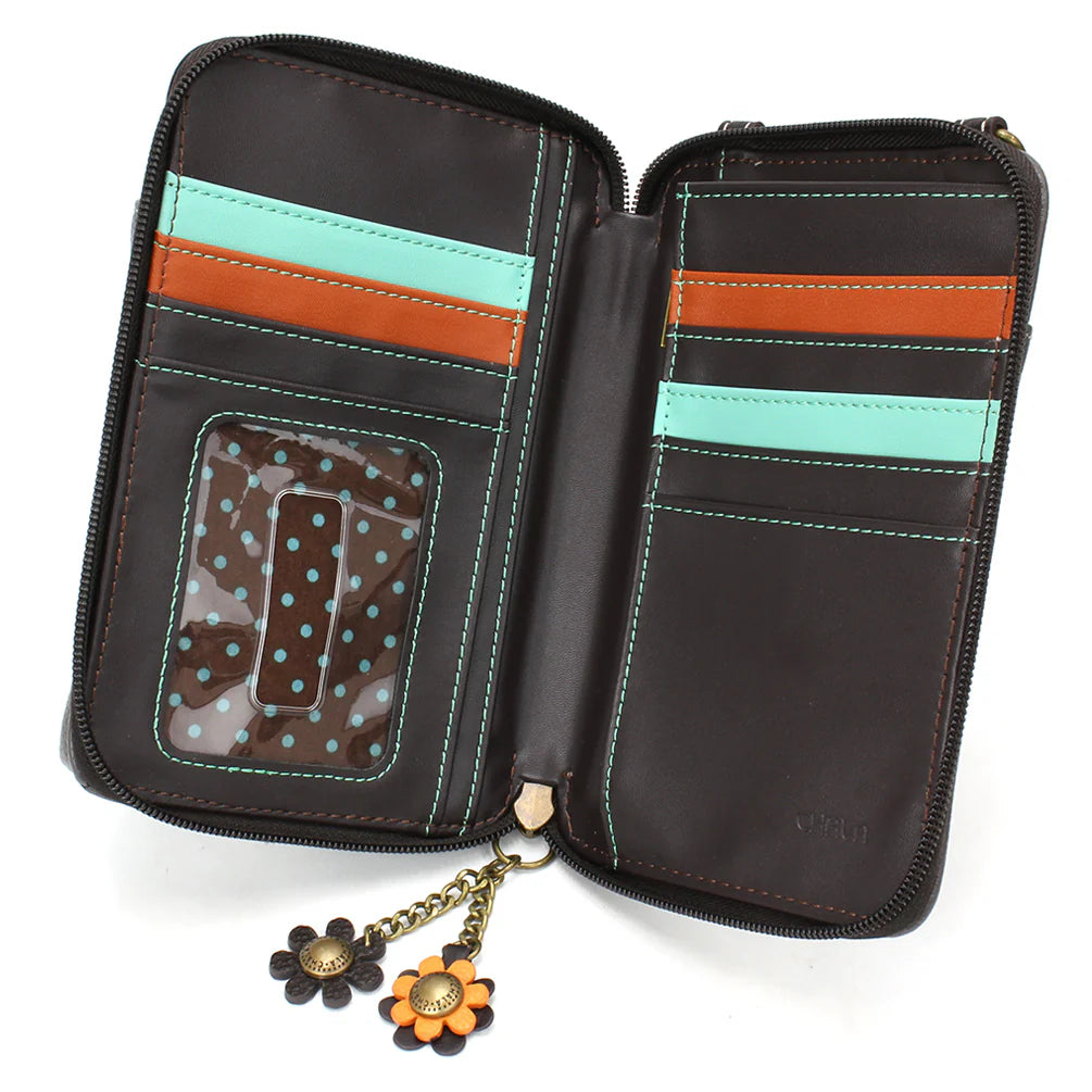 Chala 850BBF5 BLUE BUTTERFLY Wallet Crossbody Purse