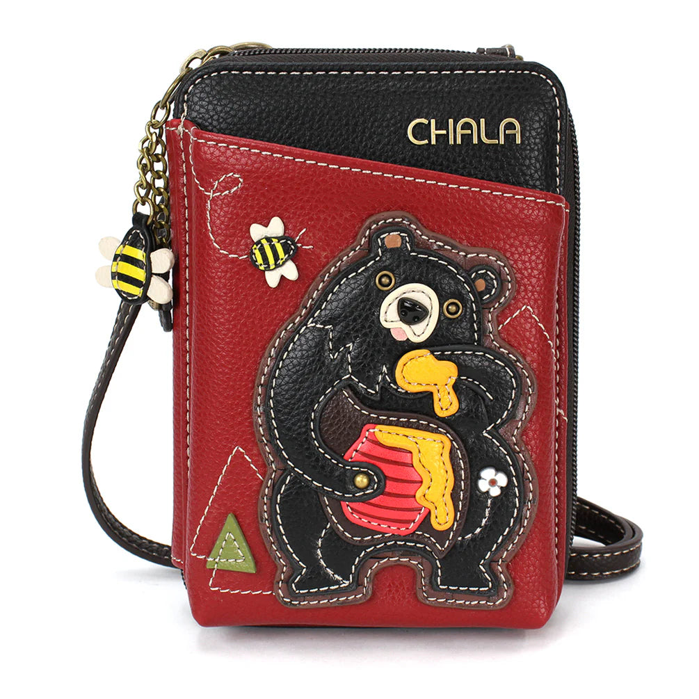 Chala 850BK9 BLACK BEAR Wallet Crossbody Cell Phone Purse