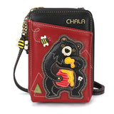 Chala 850BK9 BLACK BEAR Wallet Crossbody Cell Phone Purse