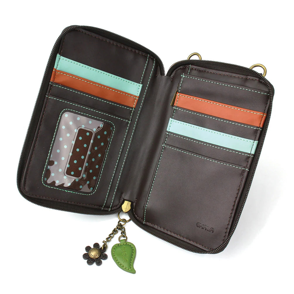 Chala 850PEC6 PEACOCK Wallet Crossbody Cell Phone Purse