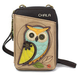 Chala 850OLA3 OWL A TAUPE Crossbody Cell Phone Purse