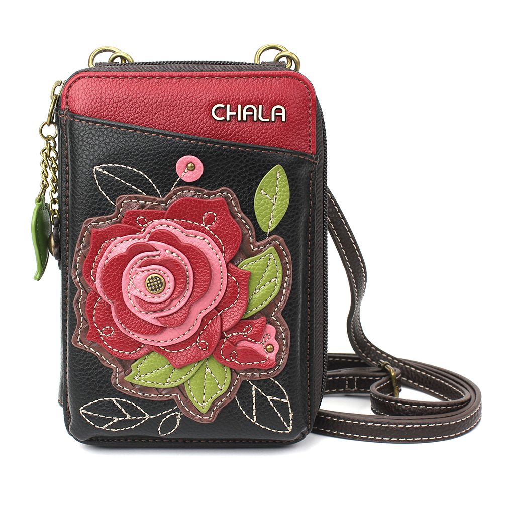 Chala 850RSB6 RED ROSE Wallet Crossbody Purse