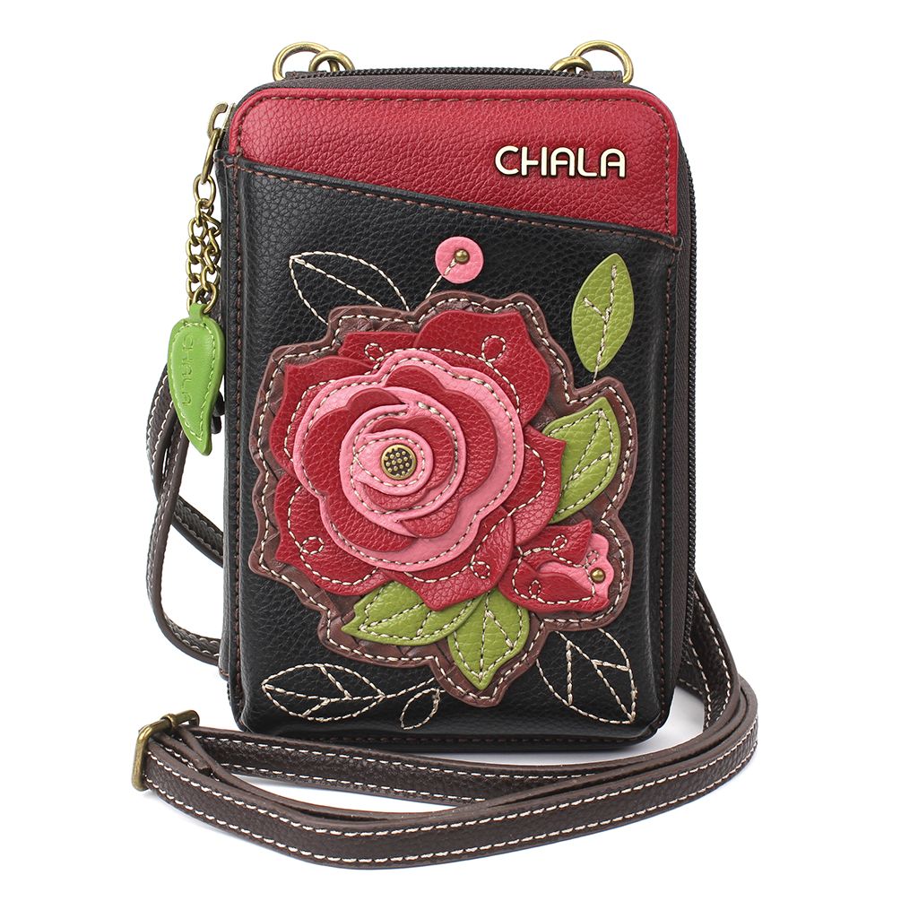 Chala 850RSB6 RED ROSE Wallet Crossbody Purse