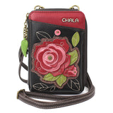 Chala 850RSB6 RED ROSE Wallet Crossbody Purse