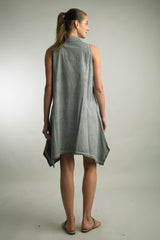 Tempo Paris 8529CG Grey 100% Cotton Sleeveless Dress