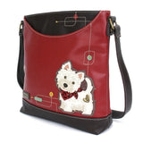 Chala 853WEBG WESTIE Burgundy Sweet Messenger Tote Bag