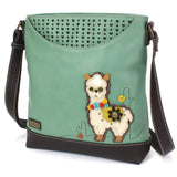 Chala 853LM4 LLAMA Teal Sweet Messenger Tote Bag