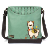 Chala 853LM4 LLAMA Teal Sweet Messenger Tote Bag