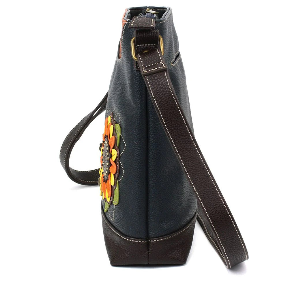 Chala 853SF1 SUNFLOWER Navy Sweet Messenger Tote Bag