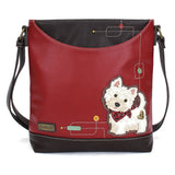 Chala 853WEBG WESTIE Burgundy Sweet Messenger Tote Bag