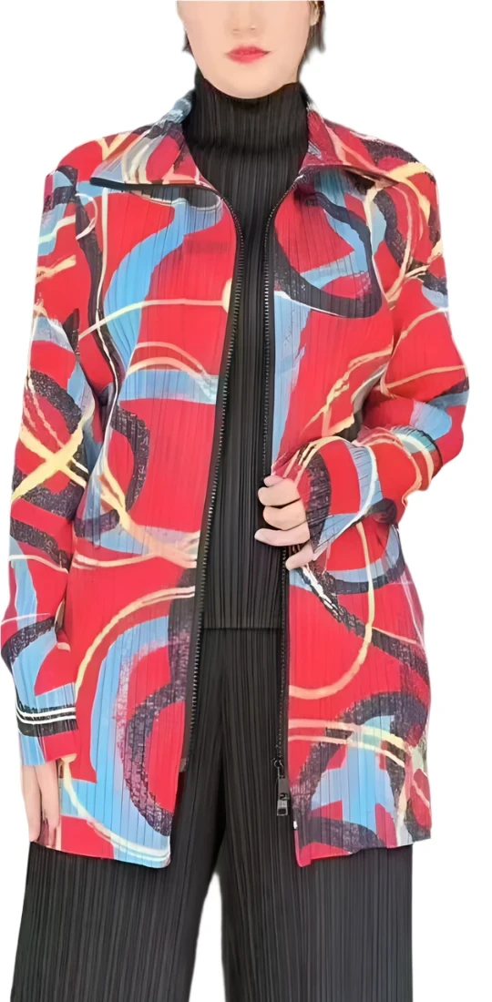 Vanité Couture 88096RD Red One Size Zip Jacket