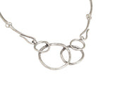 Chanour NN3539 Handmade Hoops 925 Silver Plated Pewter Necklace