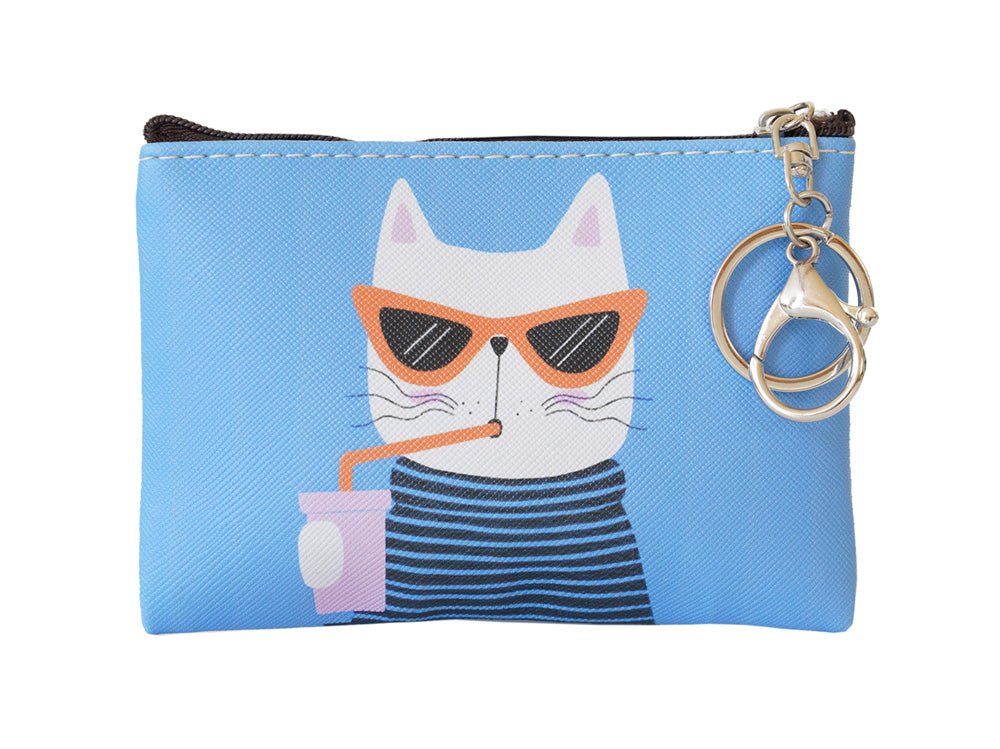 22Tote 8K3KK KOOL KAT Blue Cat Coin Purse