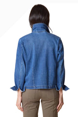 Habitat 11411MD Snap Front Embroidered Stretch Denim Jacket With Pockets
