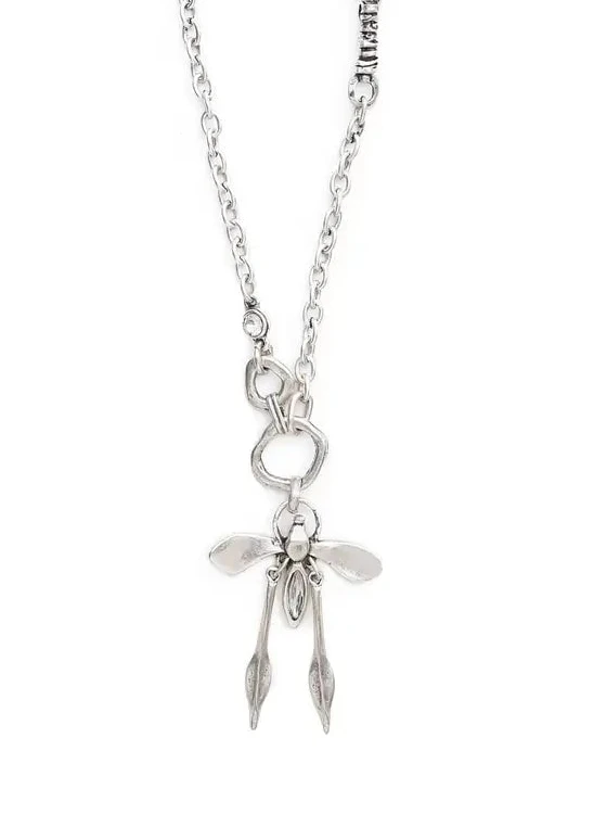 Chanour 3926 Handmade Dragonfly Crystal Pewter Necklace