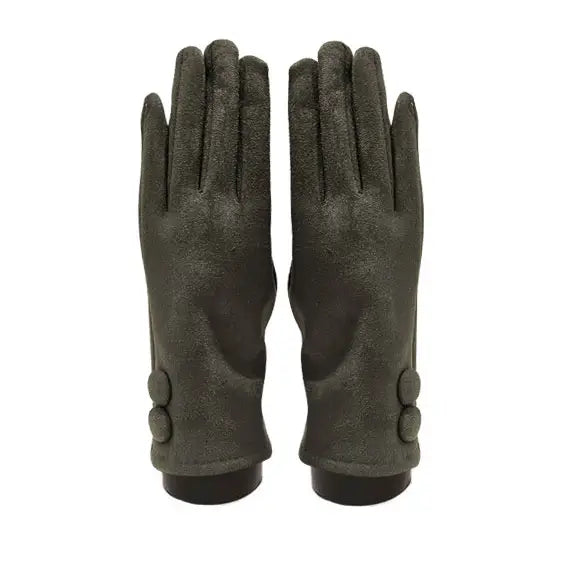 Mediterranean Concepts I720OV Olive Suede Feel with 2 Large Buttons Texting Glove