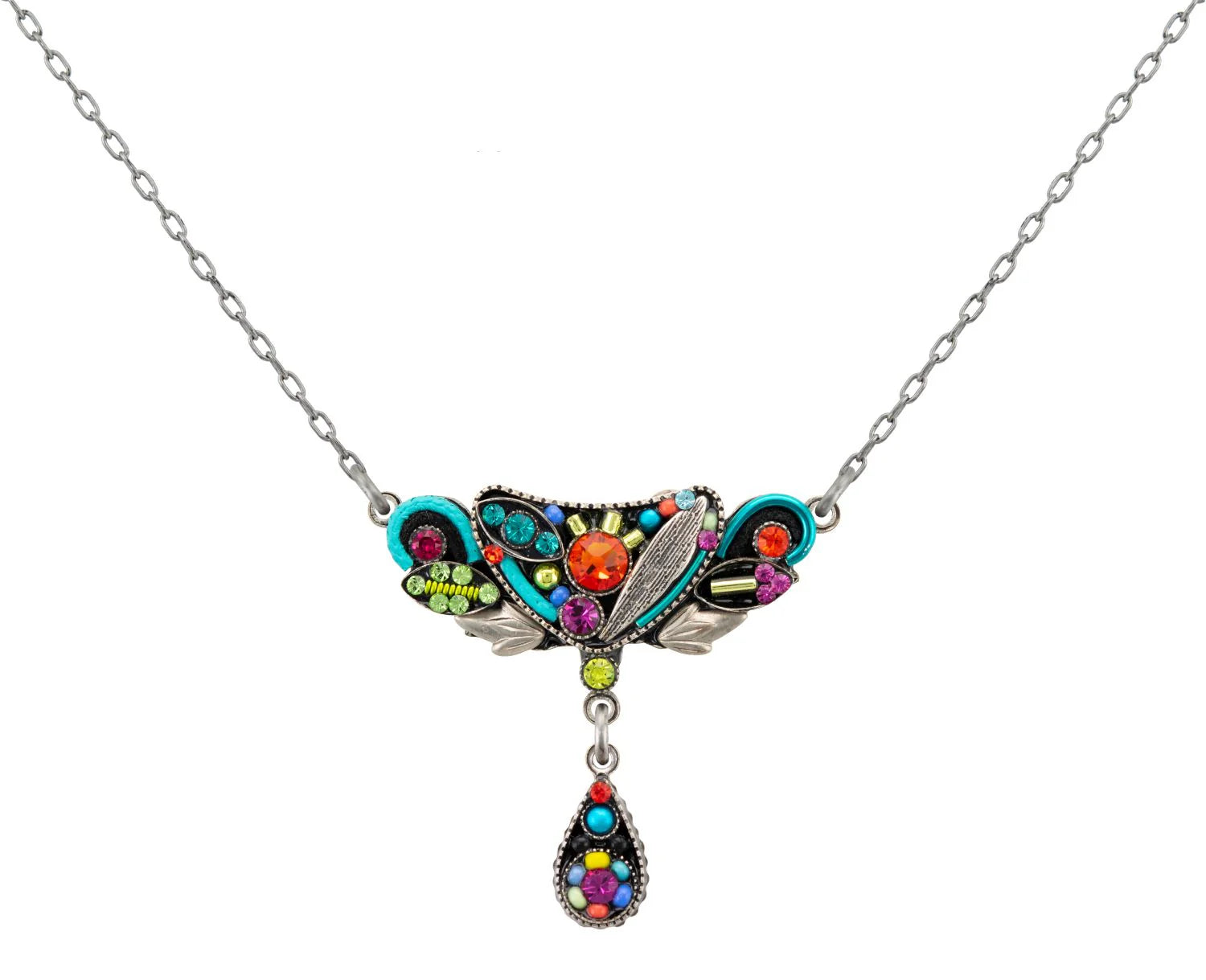 Firefly 9036-MC Multicolor Botanical Necklace With Drop