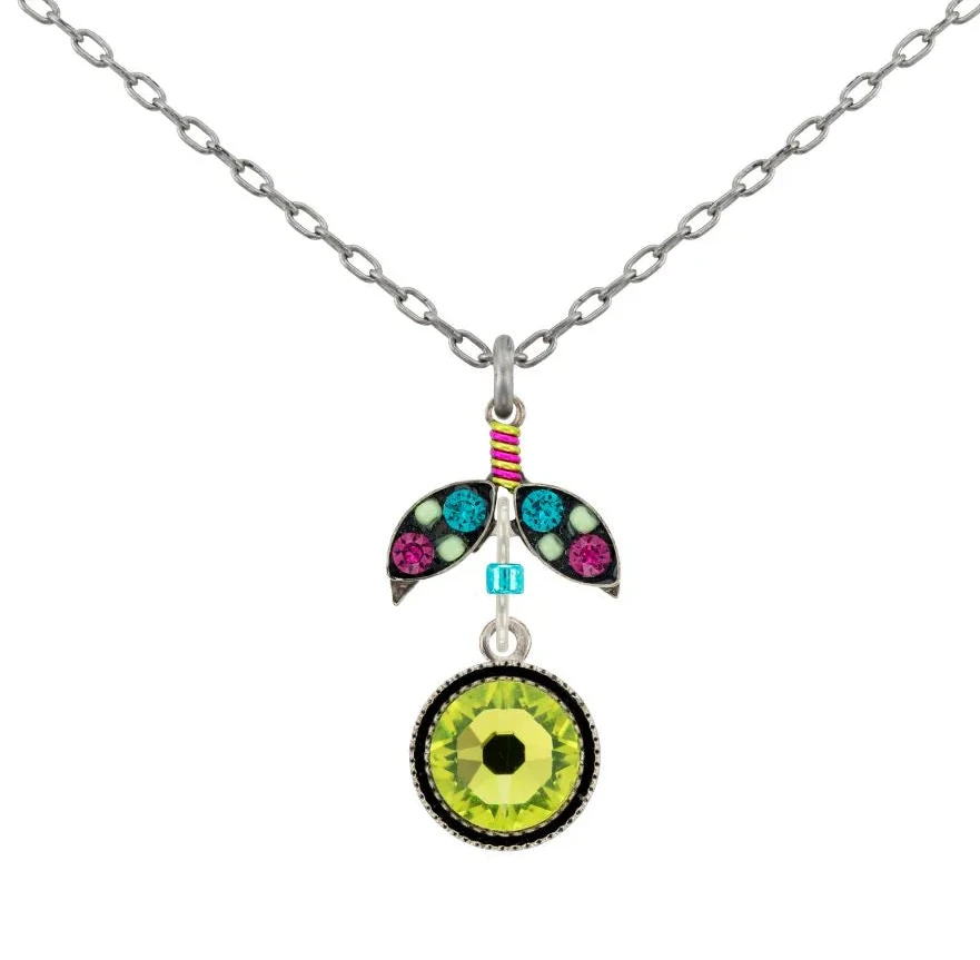 Firefly 9168-CG Orange and Citrus Green Pendant Necklace