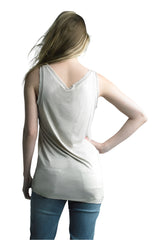 Tempo Paris 919EB Beige Linen Scoop Neck Tank Top