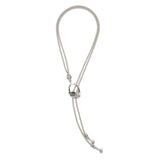 Chanour NN3560 Handmade Dark Rain Drop 925 Silver Plated Pewter Necklace