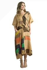 Tempo Paris 9637CM MOCHA 100% Wash Linen Dress