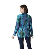 Habitat 50575CB Cobalt Abstract Floral Handkerchief Hem Pocket Cardigan