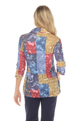 Carine BC24132FM Floral Mosaic Sabrina Shirt