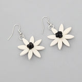 Sylca BP21E06W Black and White Amaya Flower Earrings