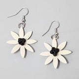 Sylca BP21E06W Black and White Amaya Flower Earrings
