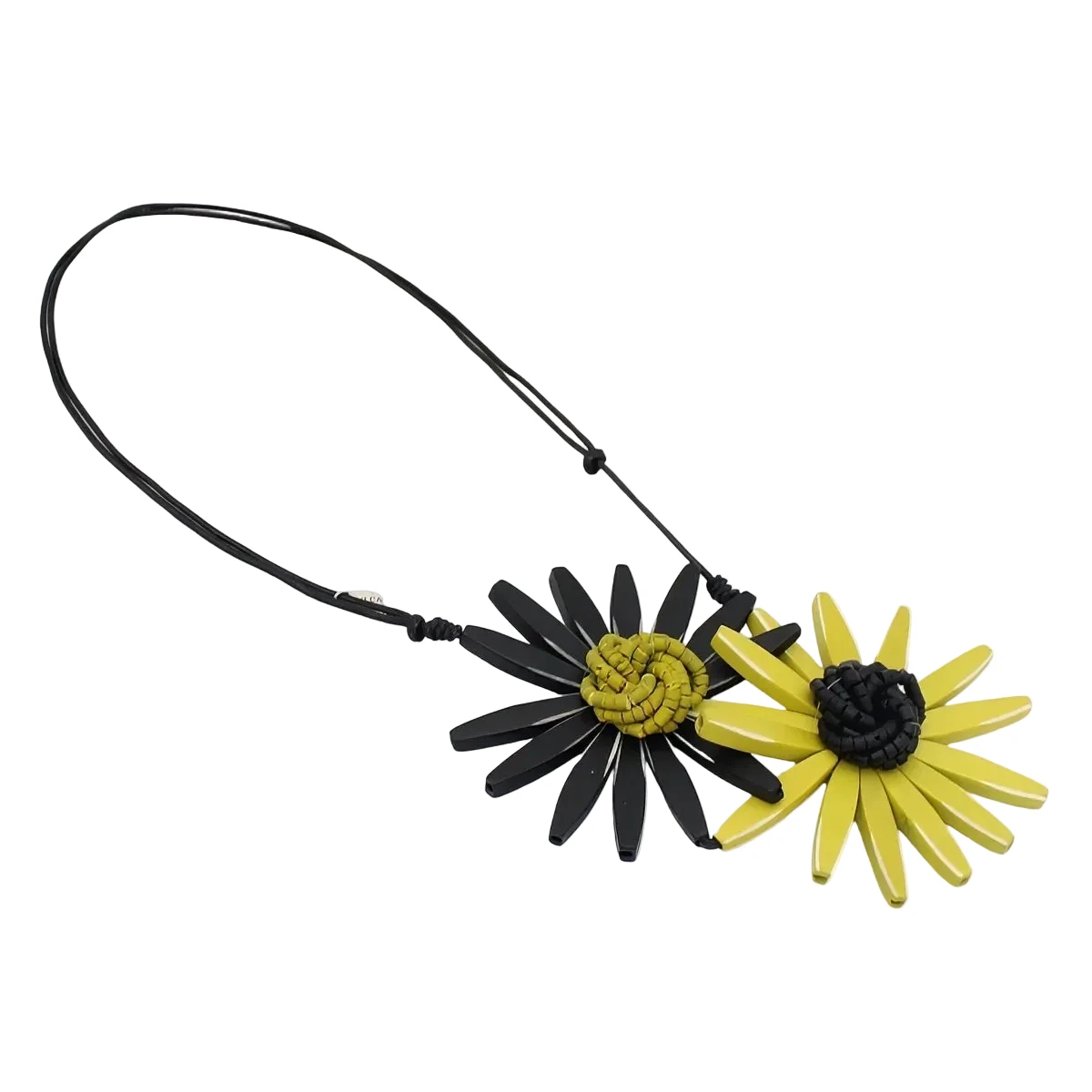 Sylca BP21N16CH Chartreuse Amaya Double Flower Statement Necklace