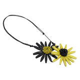 Sylca BP21N16CH Chartreuse Amaya Double Flower Statement Necklace