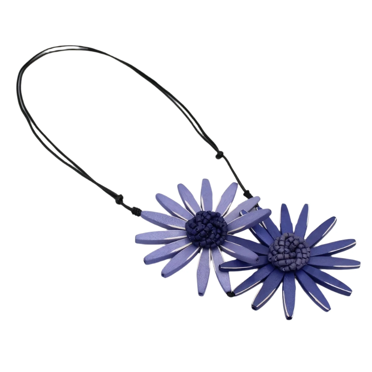Sylca BP21N16PU Purple Amaya Double Flower Statement Necklace
