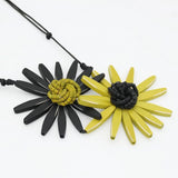 Sylca BP21N16CH Chartreuse Amaya Double Flower Statement Necklace
