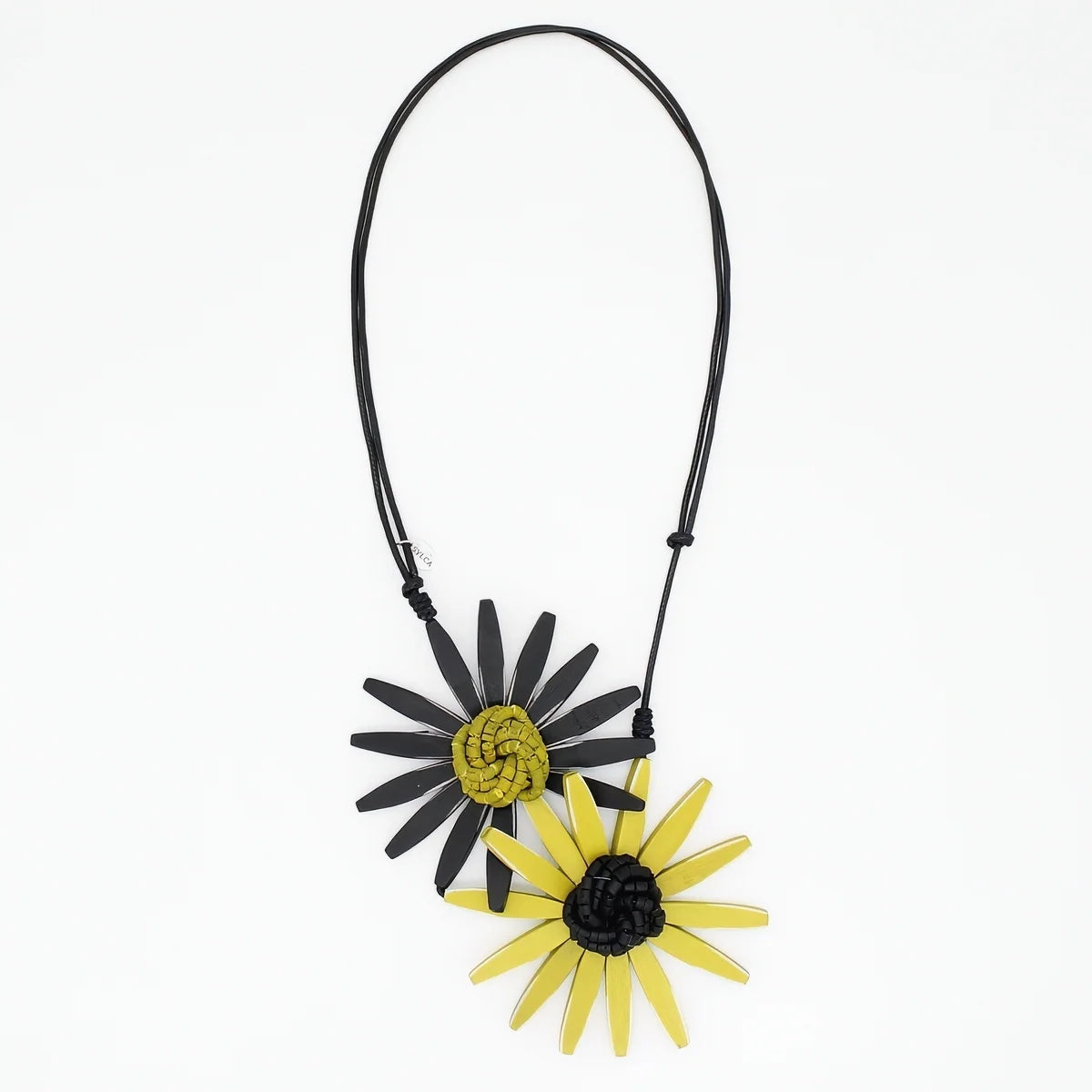 Sylca BP21N16CH Chartreuse Amaya Double Flower Statement Necklace