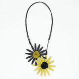 Sylca BP21N16CH Chartreuse Amaya Double Flower Statement Necklace