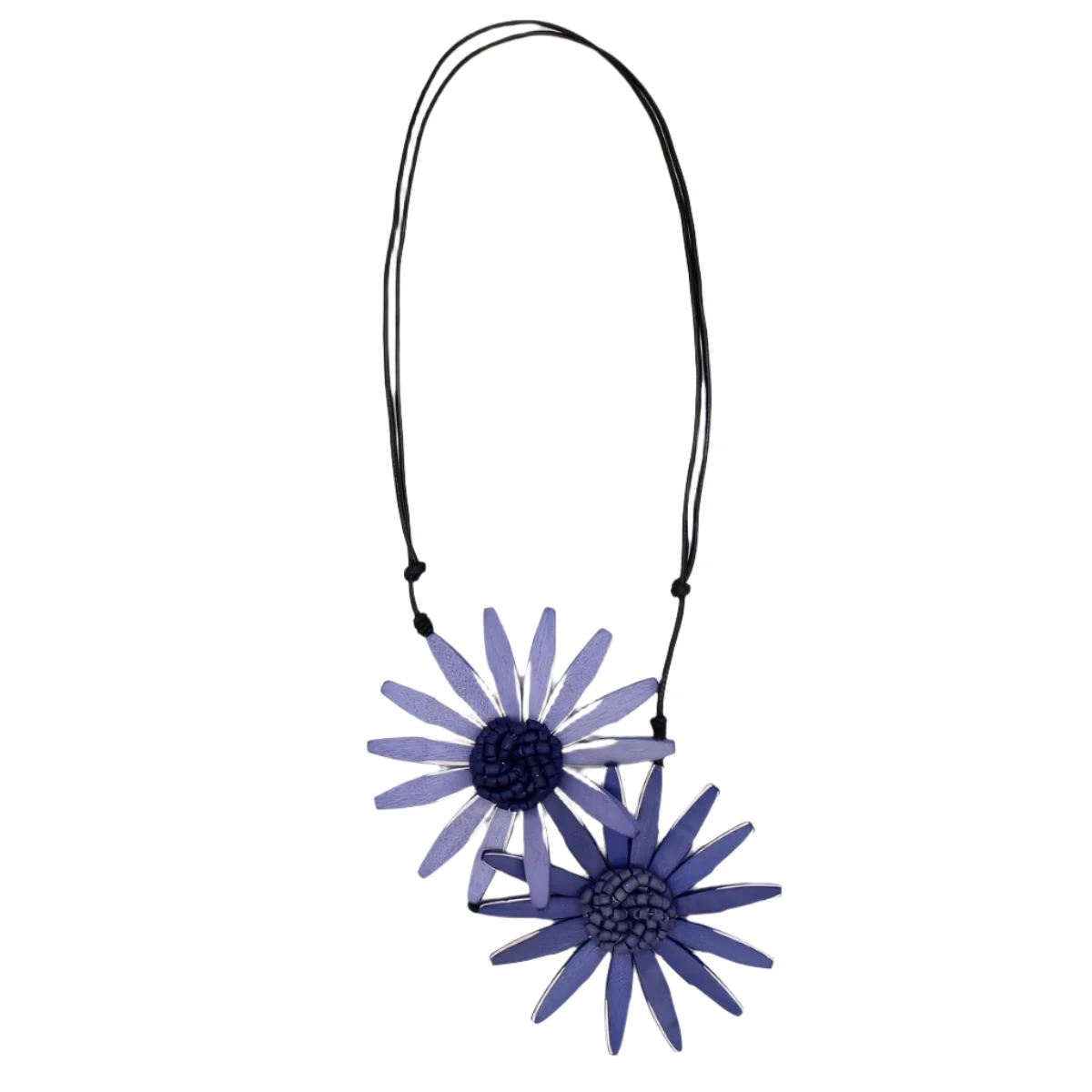 Sylca BP21N16PU Purple Amaya Double Flower Statement Necklace