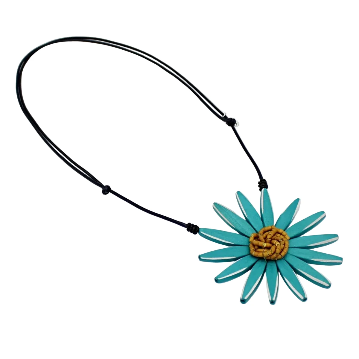 Sylca BP23N13TL TEAL Amaya Flower Statement Necklace