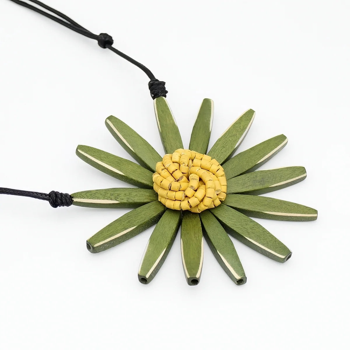 Sylca BP23N13OV OLIVE Amaya Flower Statement Necklace