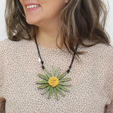Sylca BP23N13OV OLIVE Amaya Flower Statement Necklace