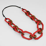 Sylca BP23N37 RED Red-Orange Luzara Link Necklace