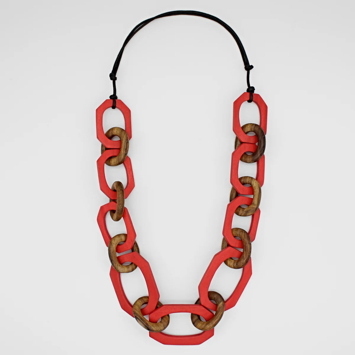 Sylca BP23N37 RED Red-Orange Luzara Link Necklace