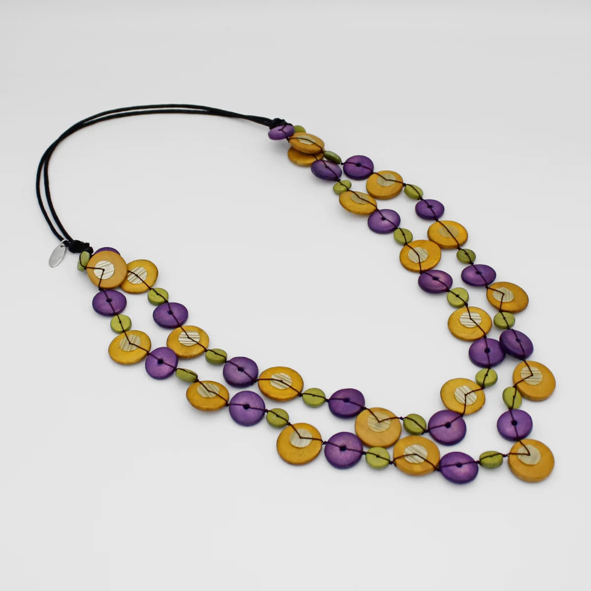 Sylca Purple & Mustard Tatum Double Strand Necklace