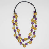 Sylca Purple & Mustard Tatum Double Strand Necklace