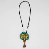 Sylca BP24N09 Turquoise Contemporary Tree Pendant Necklace