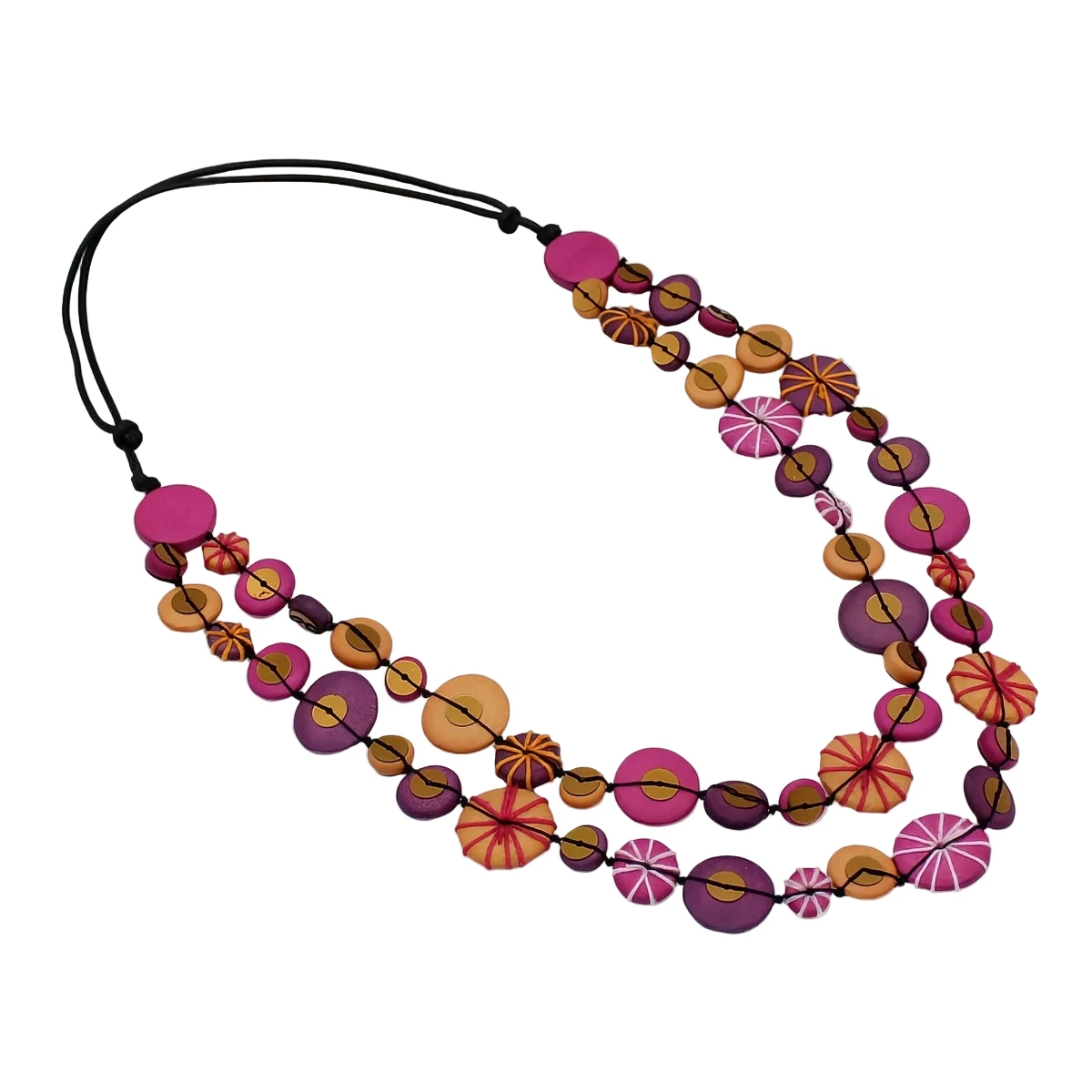 Sylca BP25N01FP Fuchsia and Purple Melody Statement Necklace