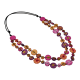 Sylca BP25N01FP Fuchsia and Purple Melody Statement Necklace