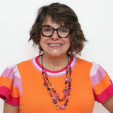 Sylca BP25N01FP Fuchsia and Purple Melody Statement Necklace
