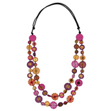 Sylca BP25N01FP Fuchsia and Purple Melody Statement Necklace