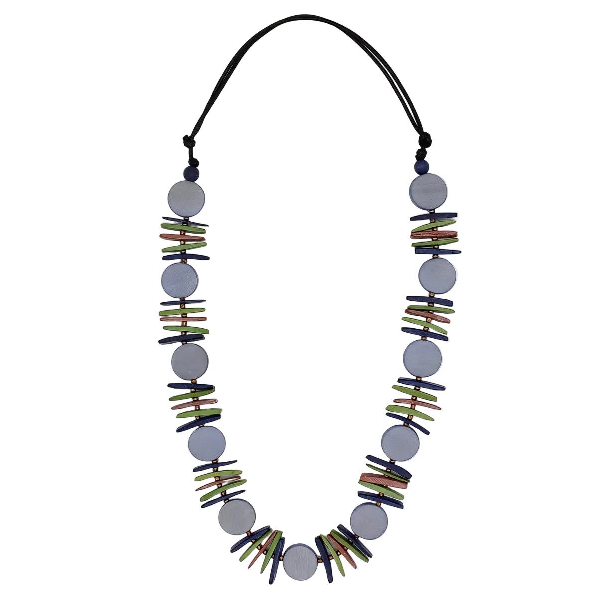 Sylca BP25N05PE Periwinkle Kaia MIxed Bead Statement Necklace