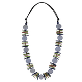 Sylca BP25N05PE Periwinkle Kaia MIxed Bead Statement Necklace